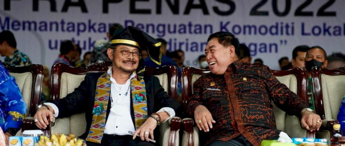 Sekretaris Daerah Provinsi Sulsel, Abdul Hayat Gani, menghadiri pelaksanaan Pra-Penas 2022, yang dibuka Menteri Pertanian Syahrul Yasin Limpo, di Kabupaten Maros, kemarin, Sabtu, 25 Juni 2022.