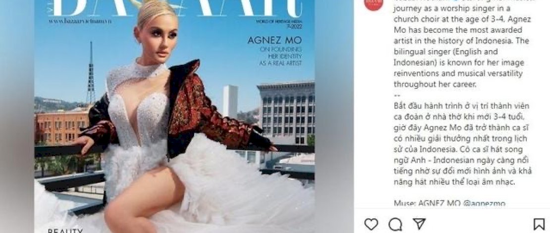 Agnezmo Dicober Majalah Bazaar.