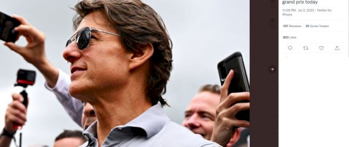 Tom Cruise saat berada di balapan F1 (twitter/bestoftomcruise).