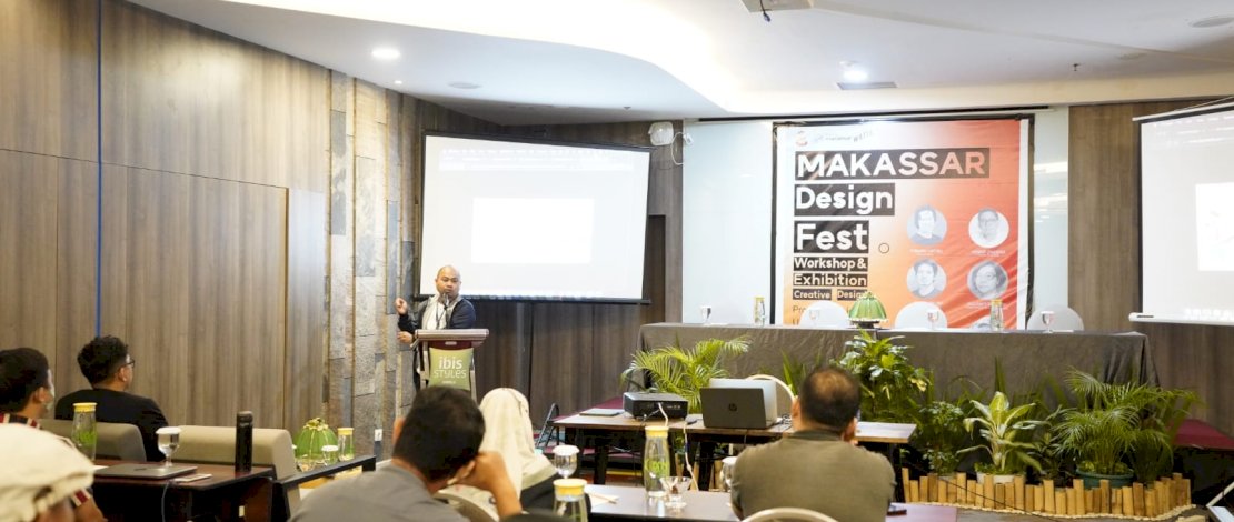 Kepala Dinas Pariwisata Kota Makassar, Muhammad Roem, membuka Workshop Makassar Desain Festival yang diselenggarakan Bidang Ekonomi Kreatif, di Hotel Ibis Makassar, Jumat, 15 Juli 2022.