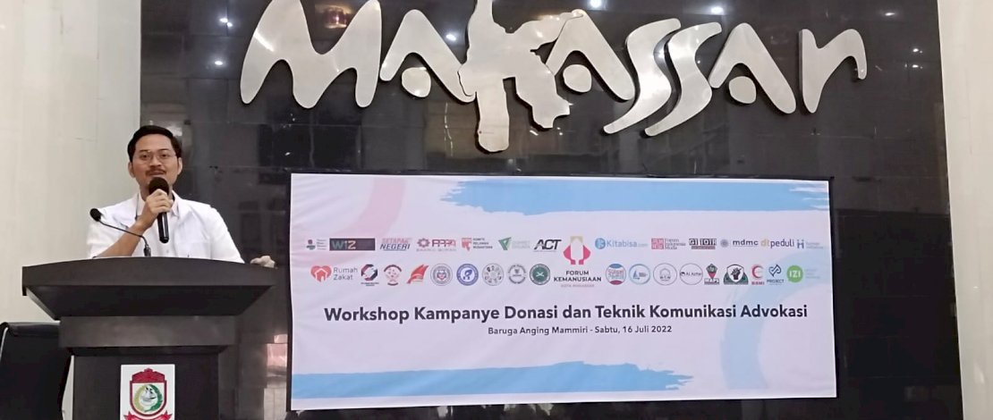 Forum Kemanusiaan Kota Makassar menggelar Workshop Kampanye Donasi dan Teknik Komunikasi Advokasi untuk Relawan, di Baruga Anging Mamiri Makassar, akhir pekan lalu.