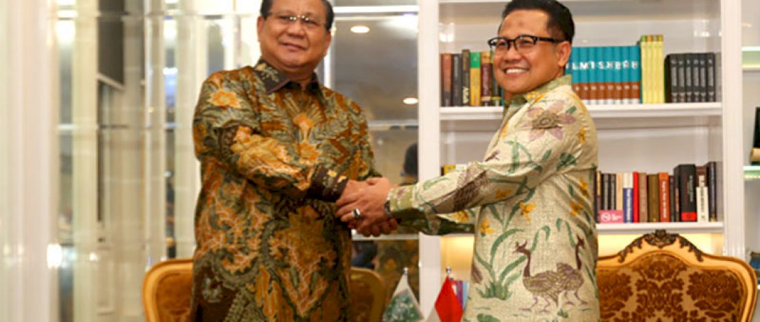 Ketua Umum Partai Gerindra berjabat tangan dengan Ketua Umum Partai Kebangkitan Bangsa, Muhaimin Iskandar, (IST). Ketua Umum Partai Gerindra berjabat tangan dengan Ketua Umum Partai Kebangkitan Bangsa, Muhaimin Iskandar, (IST).