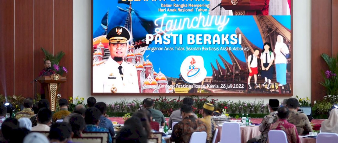 Gubernur Sulsel, Andi Sudirman Sulaiman, melaunching program Pasti Beraksi, di Baruga Karaeng Pattingalloang, Kamis, 28 Juli 2022.