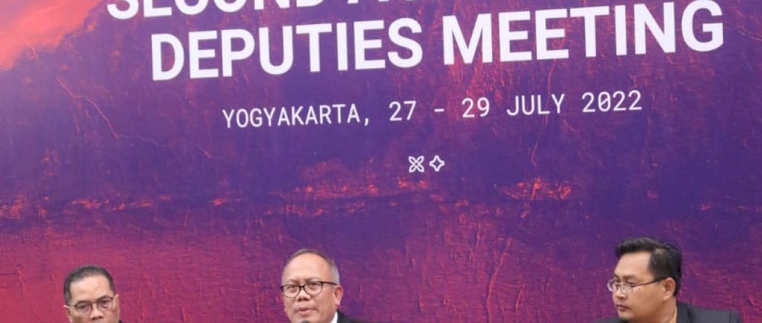 Sekretaris Jenderal, Kementerian Pertanian selaku Chair G20 Agriculture Working Group (AWG), Kasdi Subagyono, memberikan keterangan pers pada hari kedua perhelatan Agriculture Deputies Meeting (ADM), di Yogyakarta, kemarin, Kamis, 28 Juli 2022. Sekretaris Jenderal, Kementerian Pertanian selaku Chair G20 Agriculture Working Group (AWG), Kasdi Subagyono, memberikan keterangan pers pada hari kedua perhelatan Agriculture Deputies Meeting (ADM), di Yogyakarta, kemarin, Kamis, 28 Juli 2022.
