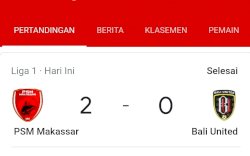 Skor 2-0, PSM Makassar Pecundangi Bali United