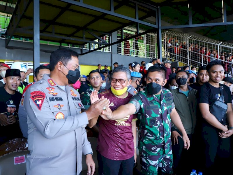 Nobar Bersama Pangdam dan Kapolda Sulsel, Taufan Pawe Apresiasi Kemenangan PSM Makassar