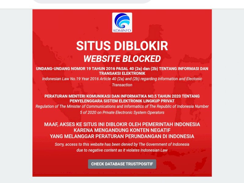 Yahoo, Paypall dan 6 PSE Ini Diblokir Kominfo