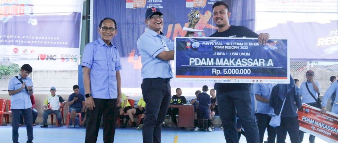 Peringatan HUT ke-98, PDAM Makassar Gelar Turnamen Futsal