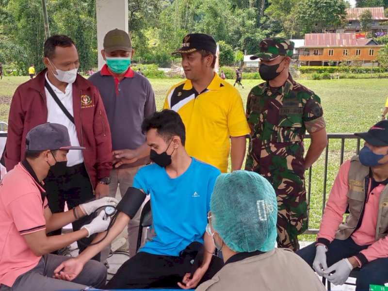 Dukung Percepatan Vaksinasi Booster, Polres Luwu Utara Sambangi Kecamatan Rongkong