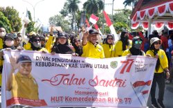 Dikomandai Jasrum, Disdik Luwu Utara Kuningkan Jalan Santai