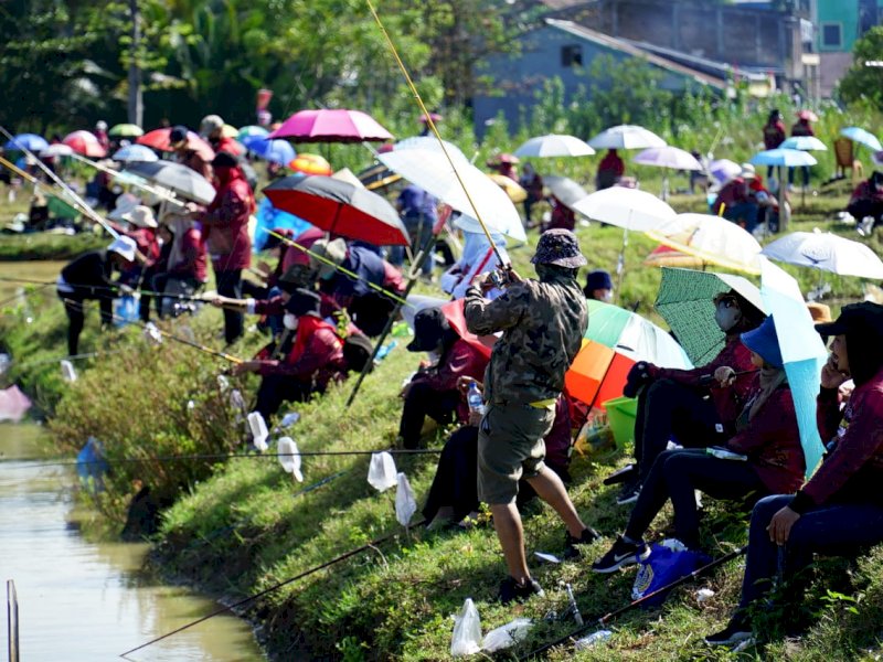 Meriahkan HDKD, Kanwil Kemenkumham Sulsel Gelar Lomba Mancing