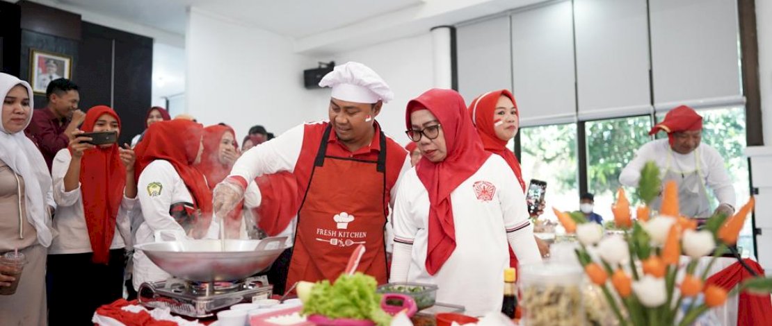 Peringati HKG PKK Ke-50, 18 Camat di Gowa Ikut Lomba Masak Nasi Goreng