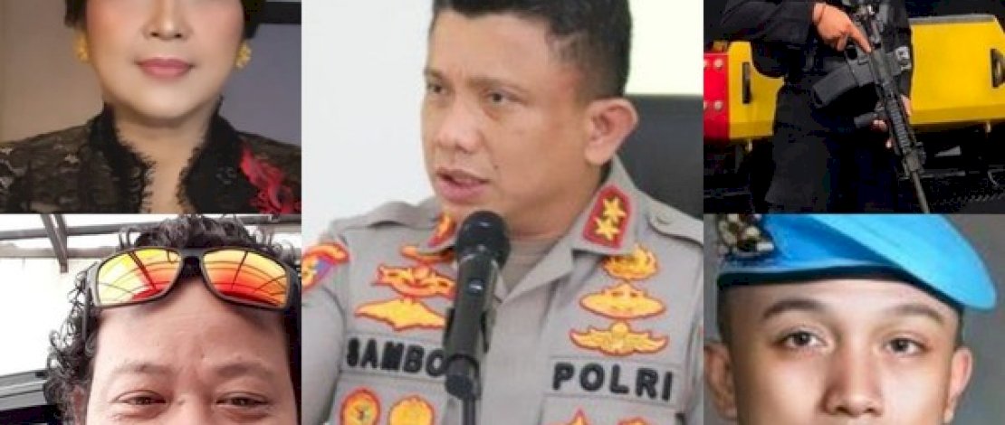 Kolase 5 tersangka kasus pembunuhan Brigadir J