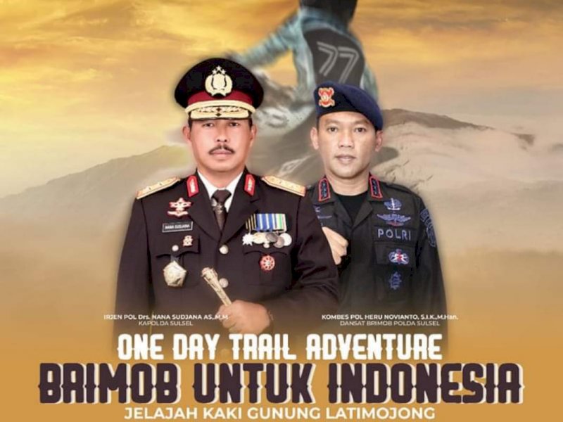 HUT, Brimob  Polda Sulsel Gelar “One Day Trail Adventure  Untuk Indonesia”