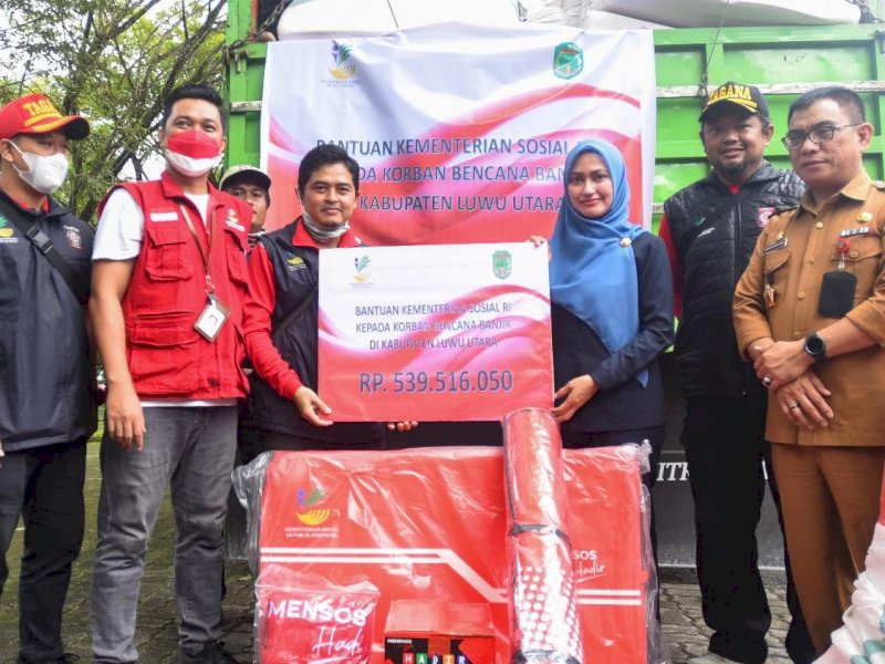 Kemensos Kirim Bantuan untuk Warga Terdampak Banjir di Lutra