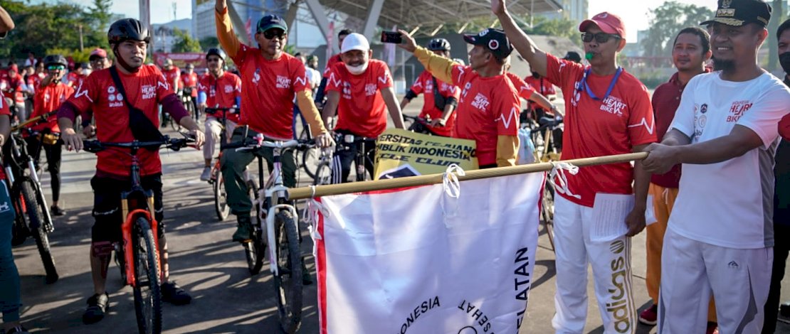 Bersepeda Sambil Berdonasi, Gubernur Sulsel Lepas Peserta Indonesia Heart Bike