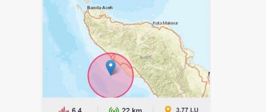 Gempa di Meulaboh Aceh, Sabtu (24/9/2022) dini hari Gempa di Meulaboh Aceh, Sabtu (24/9/2022) dini hari