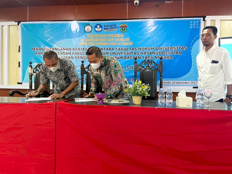 Fakultas Hukum Unhas - Unkhair Jalin Kerja Sama Tri Dharma Perguruan Tinggi