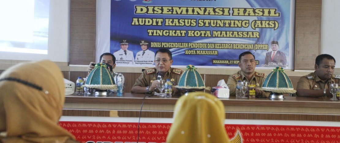 Asisten I Bidang Pemerintahan dan HAM Sekretariat Daerah Kota Makassar, M Yasir, mengikuti Diseminasi Hasil Audit Kasus Stunting (AKS), di Kantor Kecamatan Tamalate, Selasa, 27 September 2022.