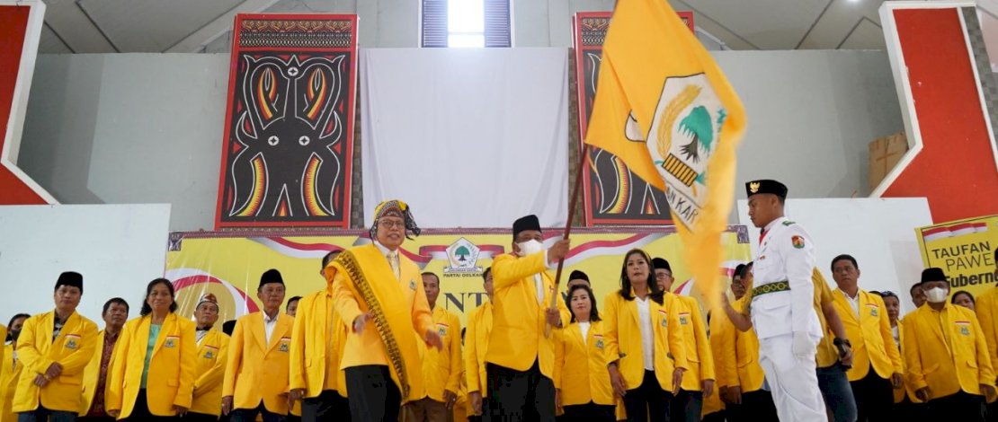 Airlangga for President dan TP for Gubernur Menggema di Usai Pelantikan Pengurus DPD Golkar Torut