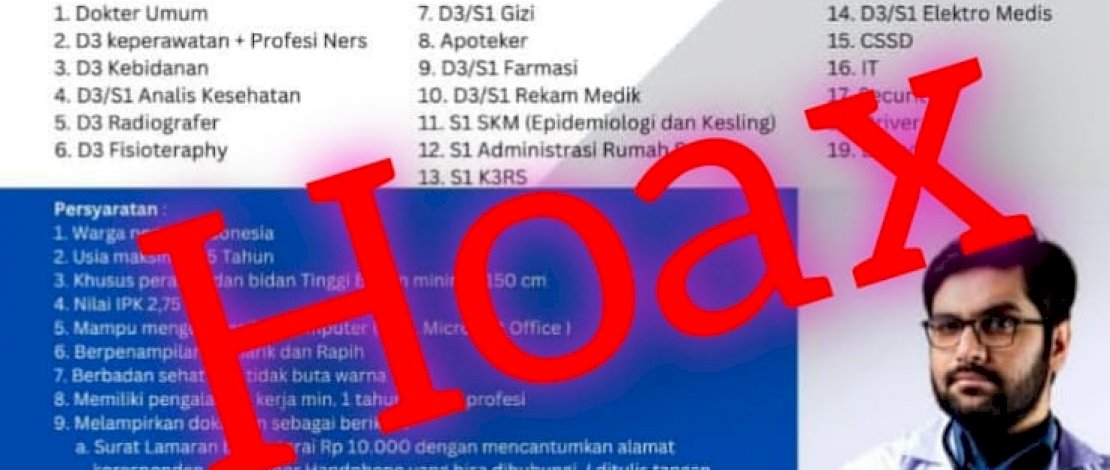Beredar Info Rekrutmen Tenaga Kerja RSI Galesong Takalar, Kadis Kesehatan: Itu Hoax