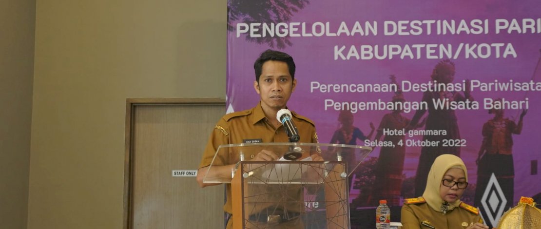 Sekretaris Dinas Andi Tenri Lengka, menghadiri sekaligus membuka kegiatan perencanaan destinasi pariwisata, Selasa, 4 Oktober 2022.