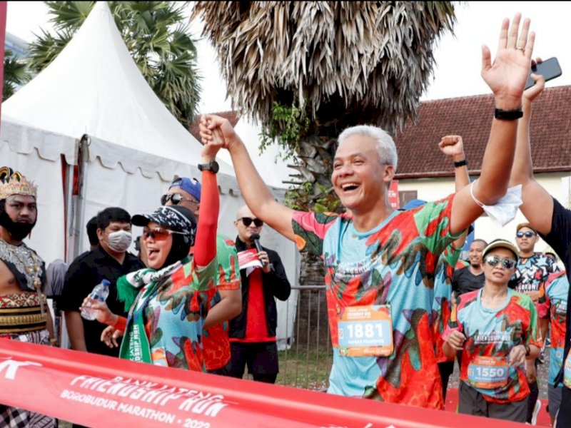 Ikuti Ajang Friendship Run 2022, Ganjar Pranowo Ajak Pelari Makassar Hadiri Borobudur Marathon