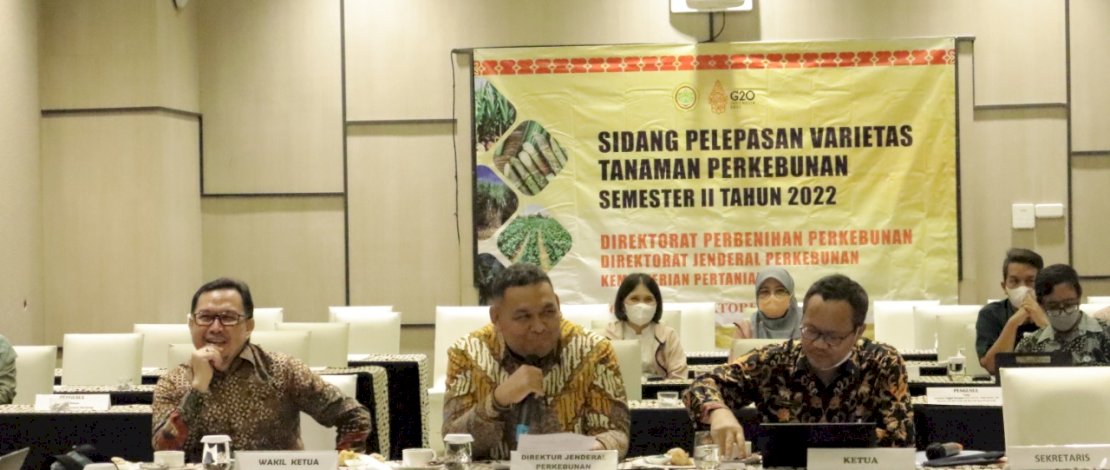 Direktur Jenderal Perkebunan, Andi Nur Alam Syah, pada pembukaan Sidang Pelepasan Varietas Tanaman Perkebunan Semester II 2022 di Solo, Selasa, 11 Oktober 2022.
