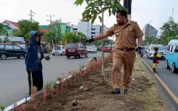 Jaga Estetika Kota Makassar, Camat Tamalate Turun Langsung Bersihkan Median Jalan Tengah