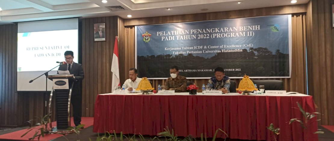 Pelatihan Penangkaran Benih Padi Tahun 2022, di Hotel Arthama Makassar, Jumat, 21 Oktober 2022.