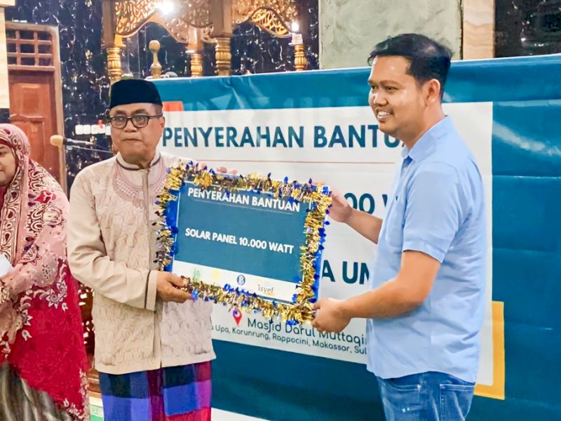 Pilot Project ISYEF Sulsel, Darul Muttaqin Masjid Pertama di Sulawesi Gunakan Solar Panel