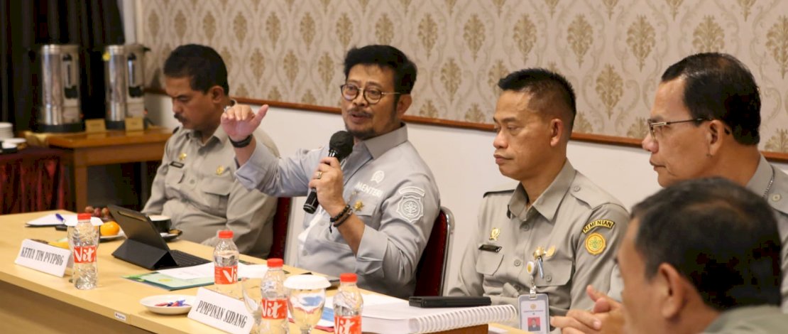 Mentan SYL membuka sidang penilaian dan evaluasi tanaman Pelepasan Rekayasa Genetik (PRG) di Hotel Salak, Bogor, Jawa Barat, Senin, 7 November 2022.