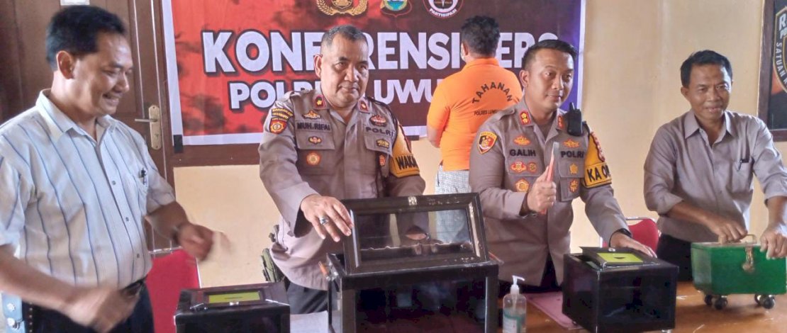 Kapolres Luwu Utara, AKBP Galih Indragiri, saat jumpa pers, Kamis, 10 November 2022.