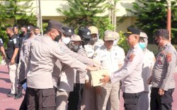Solidaritas Untuk Negeri, Personel Polda Sultra Berikan Bantuan Untuk Korban Gempa Cianjur