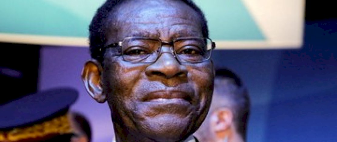 Presiden Guinea Khatulistiwa Teodoro Obiang Nguema Mbasogo menghadiri sesi pleno Forum Perdamaian Paris, Prancis 12 November 2019. (Ludovic Marin/Pool via REUTERS/File Photo)