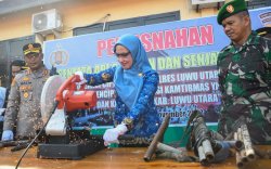Polres Luwu Utara Musnahkan Ratusan Senpi Rakitan