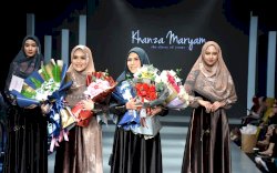 Khanza Maryam Tampilkan Busana Muslim Glamour di Trend Hijab Expo 2022