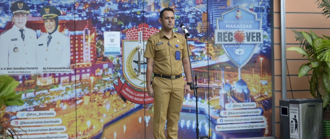 Apel Pagi, Sekcam Bontoala Minta Partisipasi Seluruh Pegawai Sukseskan Program Longwis