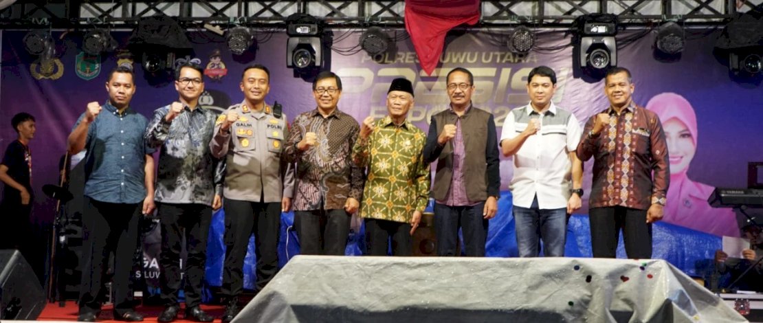 Polres Luwu Utara Presisi Ekspo 2022 resmi dibuka oleh Wakil Bupati Luwu Utara, Suaib Mansur, Jumat malam, 3 Desember 2022.