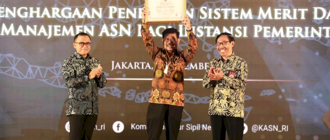 Menteri Pertanian berhasil meraih penghargaan kategori Baik dalam Acara Anugerah Meritrokasi Penerapan Sistem Merit dalam Manajemen ASN yang digelar oleh Komisi Aparatur Sipil Negara (KASN) pada Kamis, 8 Desember 2022. 
