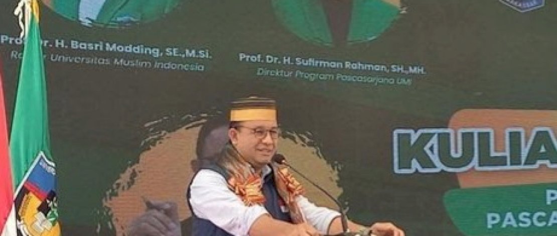 Anies Rasyid Baswedan membawakan kuliah umum di Universitas Muslim Indonesia (UMI), Sabtu, 10 Desember 2022. Anies Rasyid Baswedan membawakan kuliah umum di Universitas Muslim Indonesia (UMI), Sabtu, 10 Desember 2022.