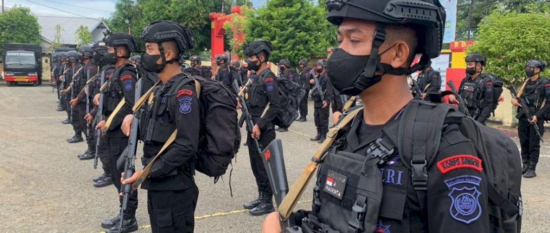 Jelang Nataru, Brimob Bone Gelar Apel Kesiapsiagaan.