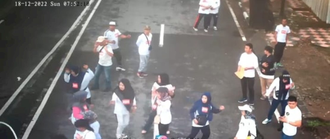 beredar rekaman CCTV, detik-detik sebelum Masyita meninggal dalam lomba yang diinisiasi IKA Unhas, Jalan Jenderal Sudirman, Makassar, Minggu (18/12/2022) pukul 07.00 Wita