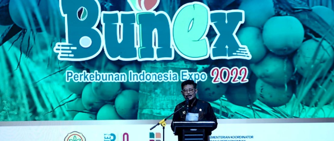 Mentan SYL saat menghadiri Perkebunan Indonesia Expo (Bunex 2022) yang digelar Ditjen Perkebunan Kementan di Hall B JCC Senayan, Rabu, 21 Desember 2022.