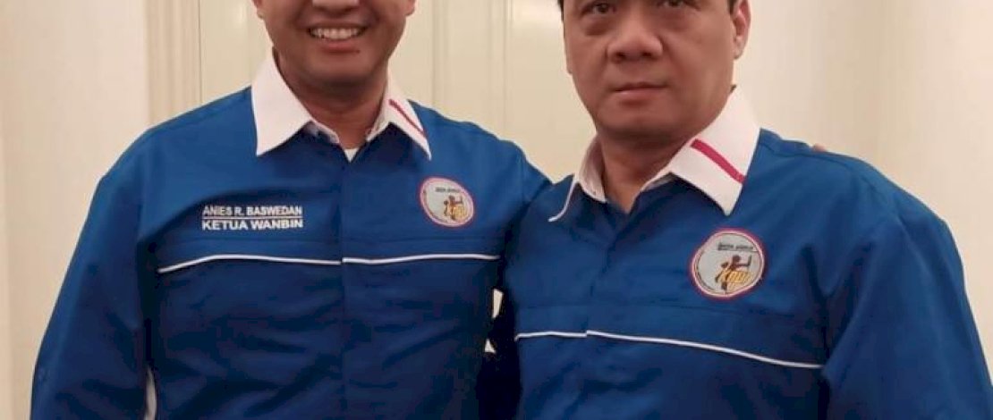 Ahmad Riza Patria bersama Anies Baswedan di Pelantikan pengurus DPD Korps Alumni KNPI DKI beberapa waktu lalu.
