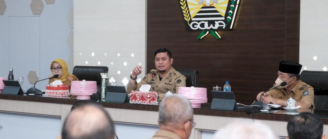 Coffee Morning Para Pimpinan SKPD dan Camat Lingkup Pemkab Gowa, di Baruga Karaeng Pattingalloang, Kantor Bupati Gowa, Senin, 26 Desember 2022.