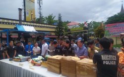 Polrestabes Makassar Musnahkan 43 Kg Barang Bukti Narkoba