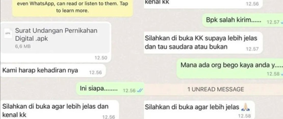 Jagan Klik Link Undangan, Bisa Jadi Modus Penipuan