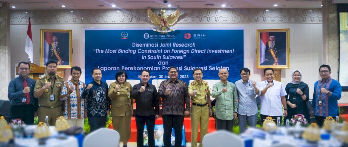 Kantor Perwakilan BI Provinsi Sulsel bekerjasama BRIN, melakukan diseminasi kajian dengan judul The Most Binding Constraint on Foreign Direct Investment in South Sulawesi. Kantor Perwakilan BI Provinsi Sulsel bekerjasama BRIN, melakukan diseminasi kajian dengan judul The Most Binding Constraint on Foreign Direct Investment in South Sulawesi.
