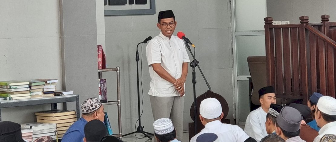 Penjabat Bupati Takalar, Setiawan Aswad, memperkenalkan diri sekaligus menyampaikan beberapa program dalam rangka menyambut Hari Jadi Takalar ke-63 kepada masyarakat, Jumat, 3 Februari 2023. 